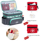 BAGSFY Travel Medicine Bag Organizer with Mini Medication Bag, Double Layers First Aid Kit Empty, Lockable Pill Bottle Organizer
