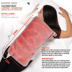 Calming Heat Copper + Charcoal Vibrating Heating Pad by Sharper Image- Weighted Electric Heating Pad, 9 Settings- 3 Heat, 6 Mass