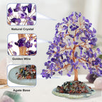 Tizzomx Amethyst Crystal Healing Chakra Tree of Life, Sister Women Birthday Spiritual Gifts Positive Energy & Good Luck, Bonsai