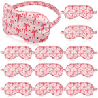 Honeydak 12 Pcs Silk Sleep Masks for Women Girls Bow Party Favors Adjustable Eye Masks for Birthday Sleepover Spa Sweet 16 Party