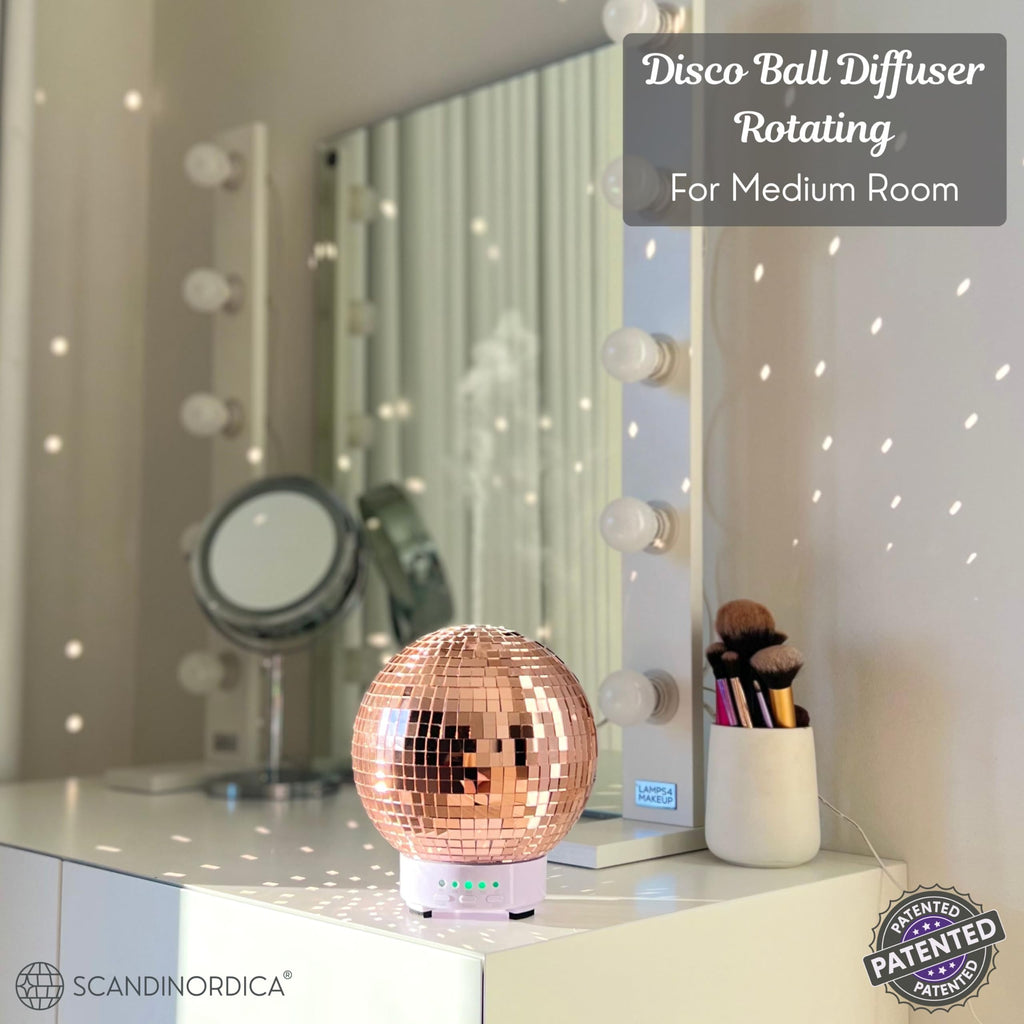 Disco Ball Diffuser Rotating - Aroma Diffuser Essential Oils, Cute Room Diffuser, Disco Ball Party Decorations, Disco Ball Decor