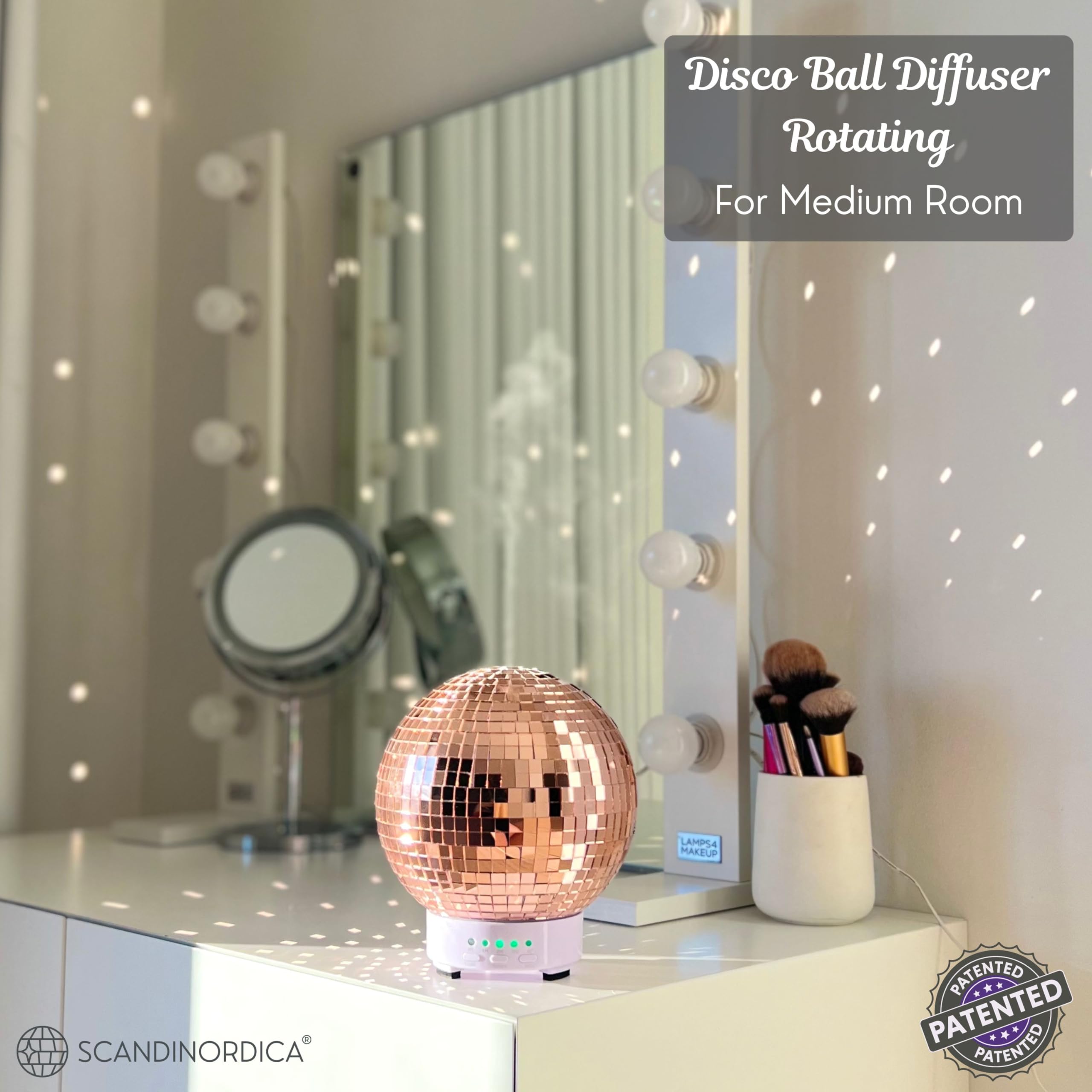 Disco Ball Diffuser Rotating - Aroma Diffuser Essential Oils, Cute Room Diffuser, Disco Ball Party Decorations, Disco Ball Decor