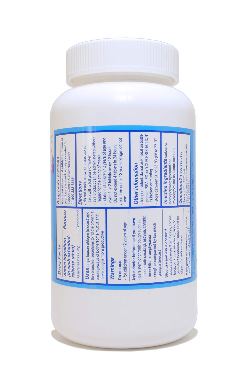 Guardian Mucus Relief, 600mg Guaifenesin 12 Hour Extended Release, Chest Congestion Expectorant (500 Count Bottle)