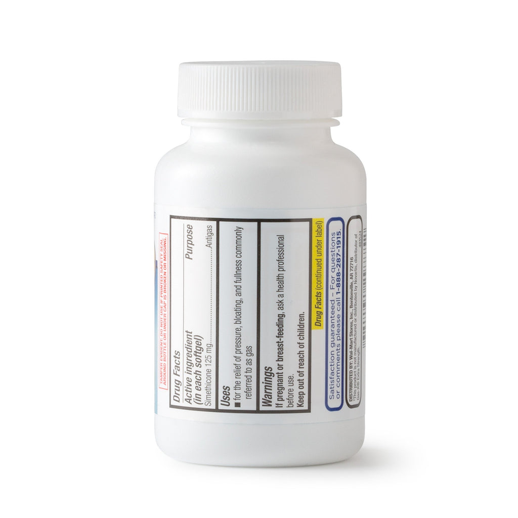 Equate - Gas Relief, Extra Strength, Simethicone 125 mg, 72 Softgels, Compare to Gas-X