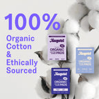 August Super Cotton Menstrual Pads, 36-Pack Ultra Thin Pads with Wings, Hypoallergenic Sanitary Napkins with Organic Cotton Tops