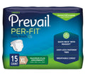 Prevail Per-Fit Incontinence Unisex Briefs with Tabs, Disposable Adult Diaper, Maximum Plus Absorbency, X-Large, 15 Count Bag