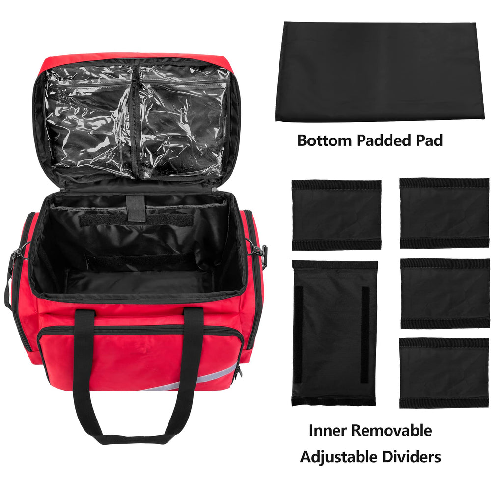 Trunab Rolling Medical Bag with Detachable Trolley, Nurse Rolling Bag with Removable Dividers 15.6    Laptop Sleeve, First Aid R
