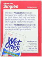 Wet Ones Antibacterial Hand and Face Wipes Singles, 24 Count (Pack of 5)