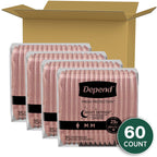 Depend Night Defense Adult Incontinence & Postpartum Bladder Leak Underwear for Women, Disposable, Overnight, Medium, Blush, 60