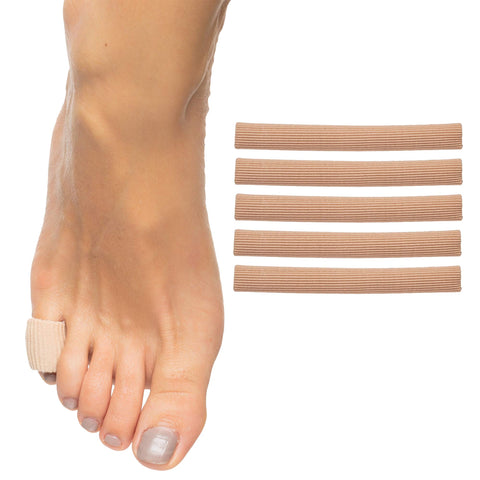ZenToes Toe Tubes - Fabric Sleeve Protectors with Gel Lining - 5 Tube Sleeve Set - 29'' of Gel Lined Tubing, Size Small (1/2 Inc