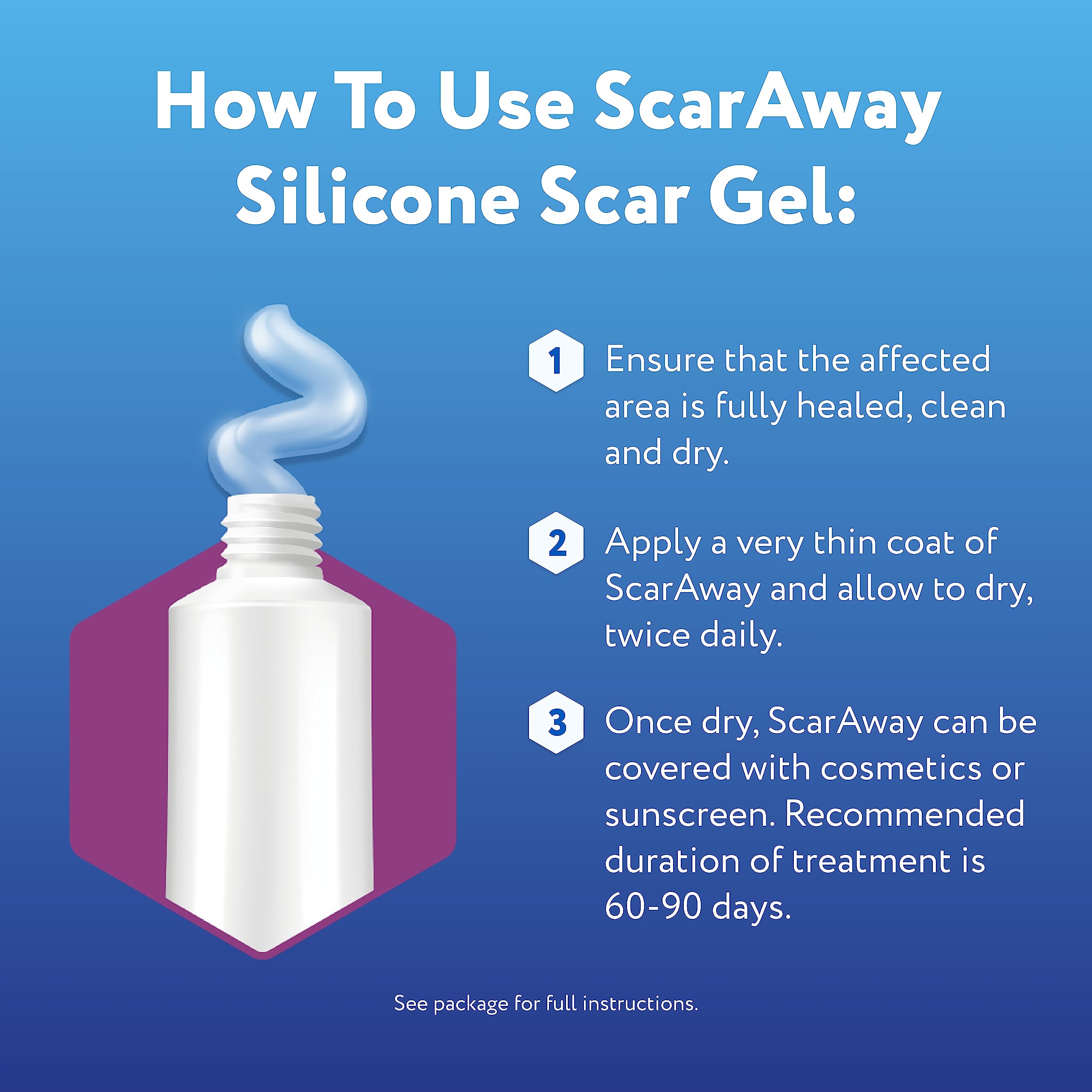 ScarAway 100% Medical-Grade Silicone Scar Gel for Face, Body, Surgical, Burn, Hypertrophic, Keloids and Acne Scar Treatment, 0.7