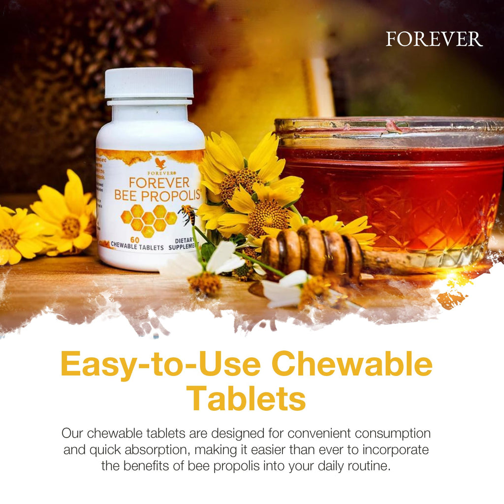 Forever Living - Bee Propolis Chewable Tablets - Immune Support with Bee Propolis and Flavonoids - 60 Tablets