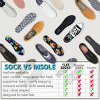 FLAT SOCKS No Show Socks, Sockless Shoe Liner, No Slipping, No Stinking, Washable Barefoot Shoe Insert for Men and Women, The Fu