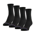 MediPEDS Quarter Socks with Non-Binding Top and Cushion, Multipairs, Black (4-Pairs), Shoe Size: Men's 7-12 Women's 10-13