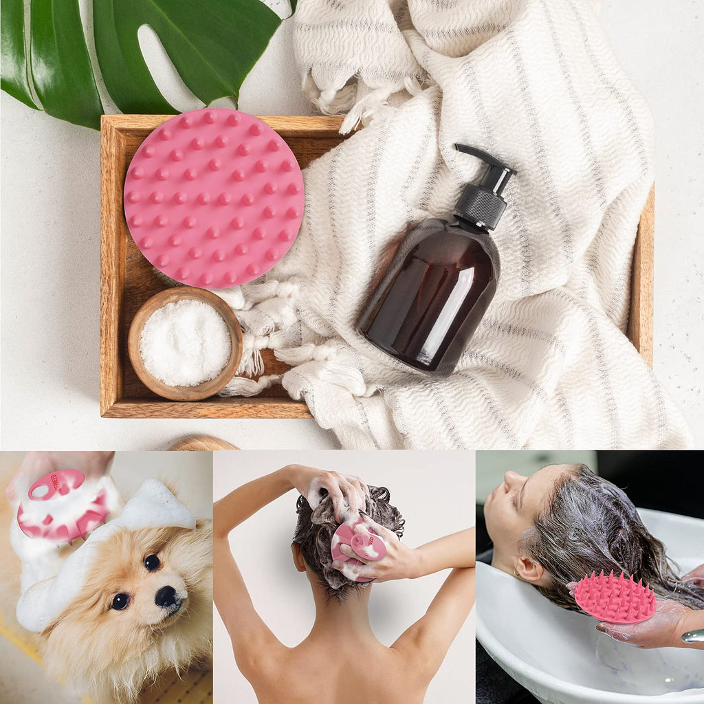 INNERNEED Scalp Massager Shampoo Brush, Wet & Dry Manual Scalp Care Head Scrubber Hair Washing, Soft Silicone Bristles, for Hair