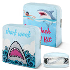 HunnmingRe 2 Pcs Period Bag Shark Tampon Storage Pouch Sanitary Napkin Holder Tampon Bags Portable Period Kit Bag Feminine Pouch
