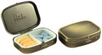 Classy Brass Pill Box - Decorative Pill Case with Gift Box - Carry Your Meds in Style (Rectangular)