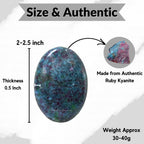 Ruby in Kyanite Palm Stone - Massage Worry Stone for Natural Body Chakra Balancing, Reiki Healing and Crystal Grid