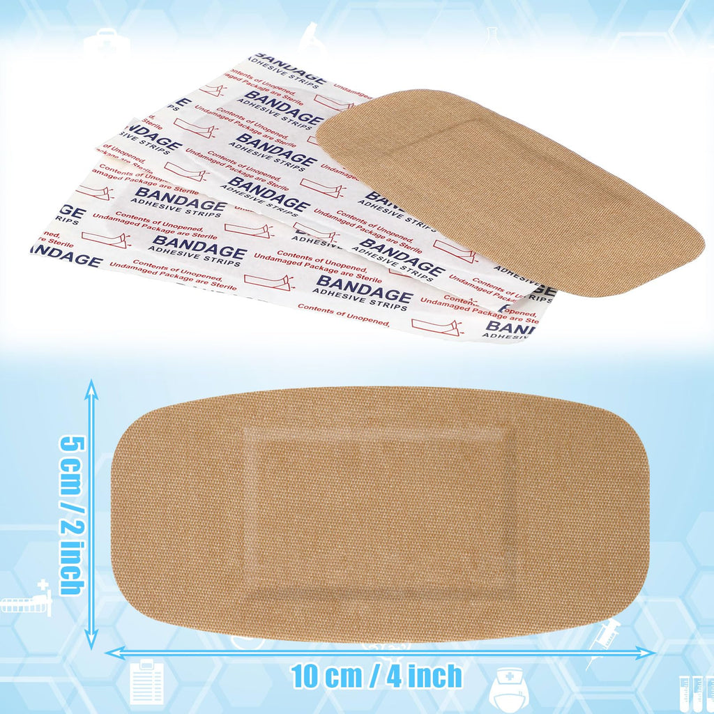 Sinmoe 400 Pcs Large Bandages Bulk Big Flexible Adhesive Wound Care Fabric Bandages for Care and Protect Wounds, 2 x 4 Inch