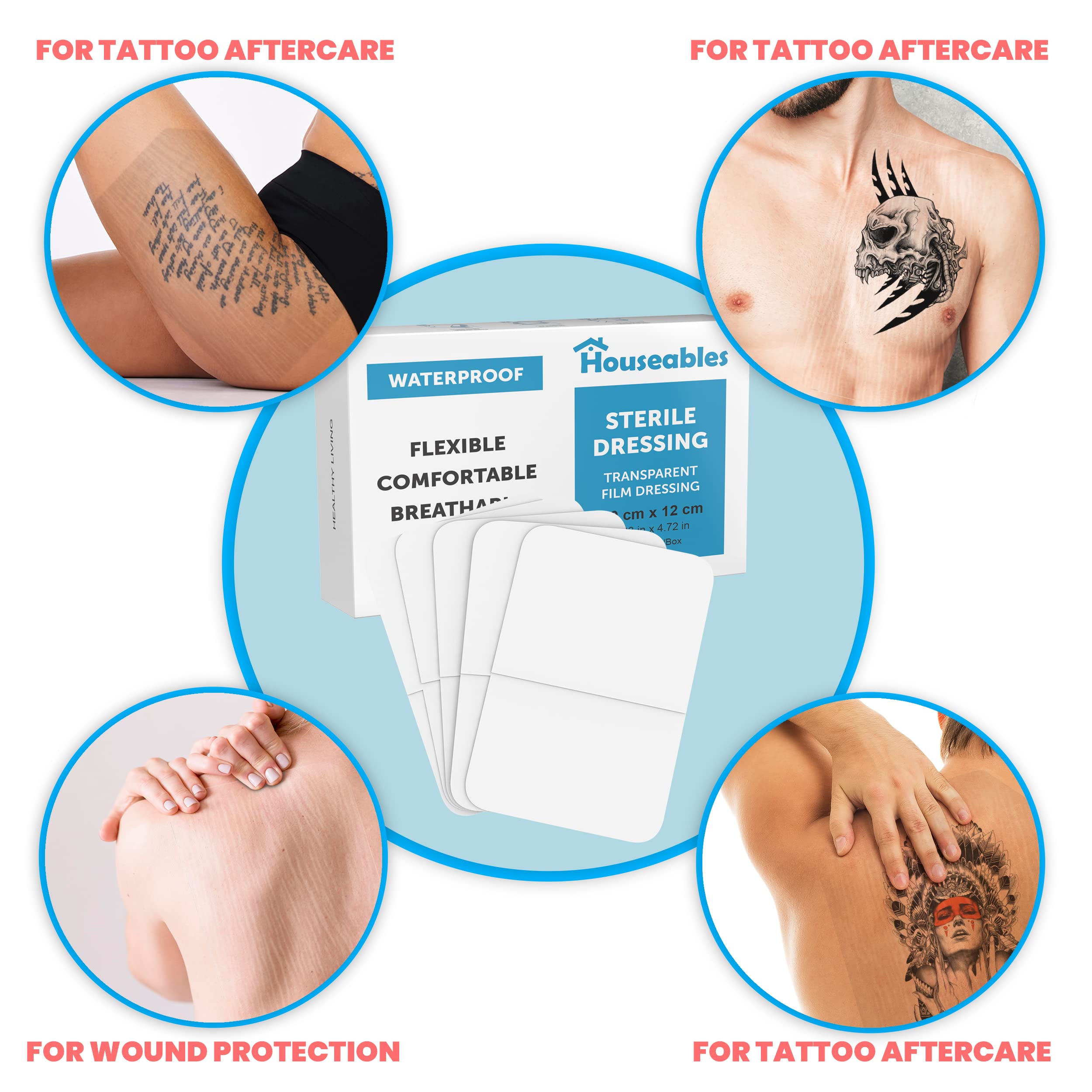 Waterproof Bandages, Transparent Film Dressing, Waterproof Bandages Post Surgical, Wound Covers For Showering, Tattoo Cover For