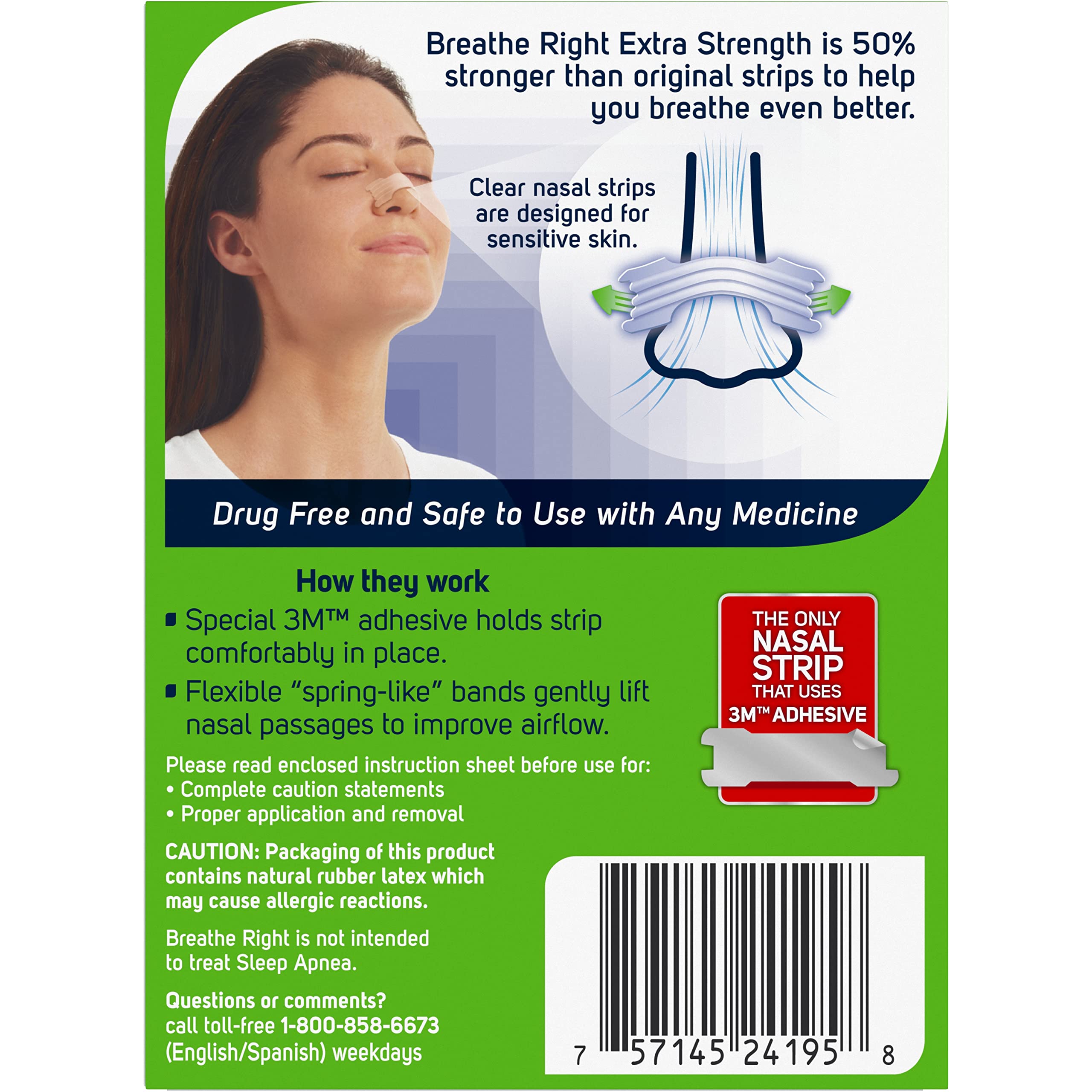 Breathe Right Nasal Strips Extra Clear for Sensitive Skin, 26 Count