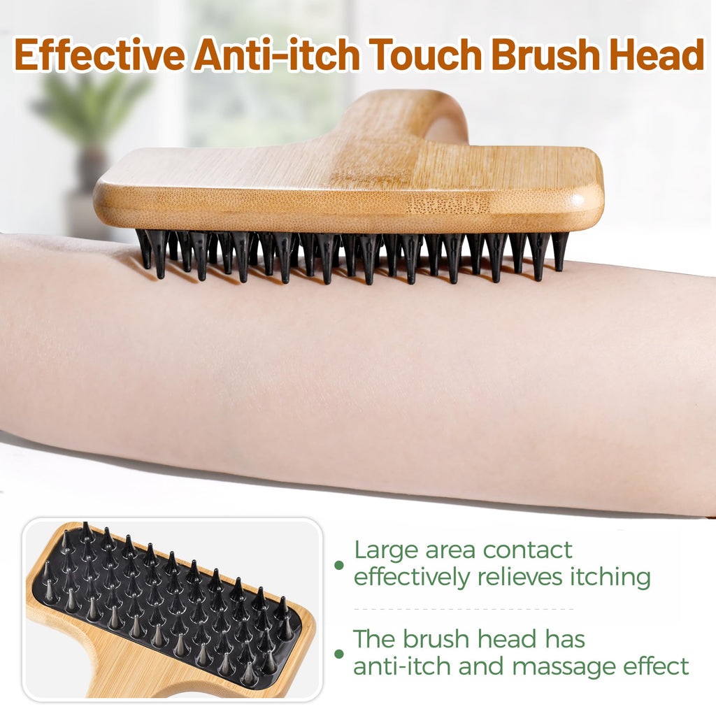 NURENDER Back Scratcher for Men, 22Extra Long Handle Bamboo Back Scratcher, 2 in 1 Back Massager and Body Scratcher, Gentle Re