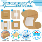 100 Pcs Spot Bandages Flexible Fabric Adhesive Knuckle Fingertip Bandages for Wound Care and First Aid Supplies, 3 Assorted Size