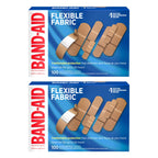 Band-Aid Brand Flexible Fabric Adhesive Bandages for Comfortable Flexible Protection, Twin Pack, 2 x 100 ct