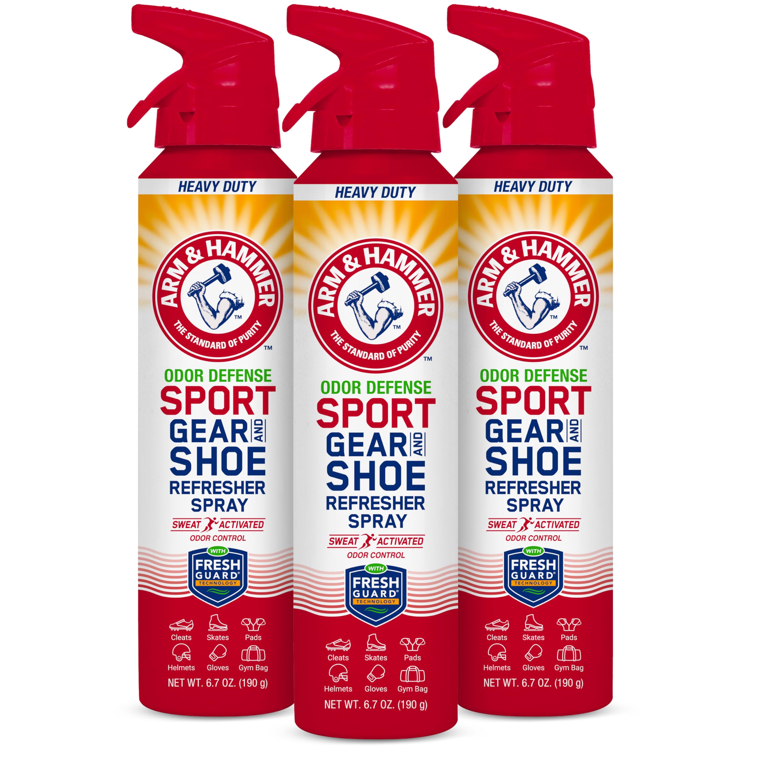 Arm & Hammer Sport Gear & Shoe Refresher Spray, Heavy Duty Odor Defense for Sports Gear and Footwear, Deodorizer for Gym Bags, B