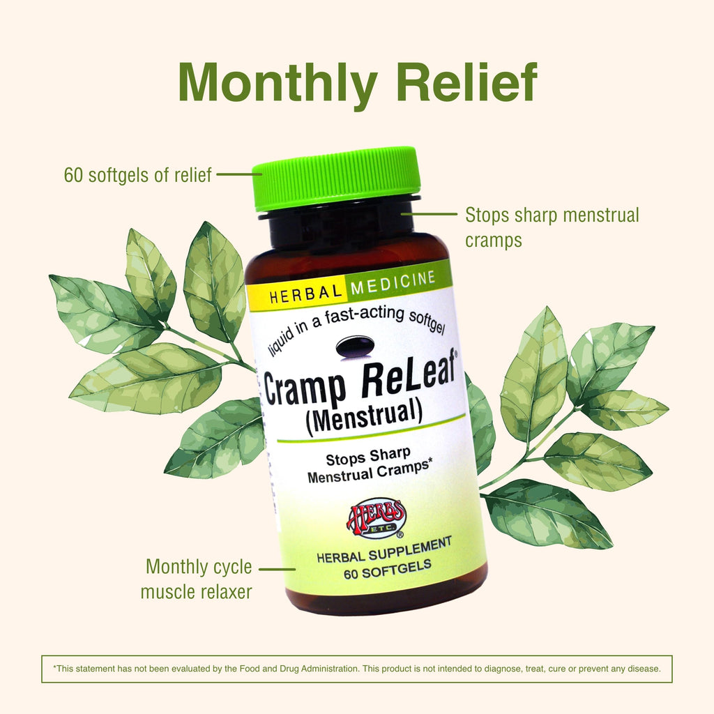Herbs Etc. Cramp ReLeaf (Menstrual) - Abdominal Muscle Support - Herbal Supplement to Aid Menstrual Health - Period Cramp Suppor