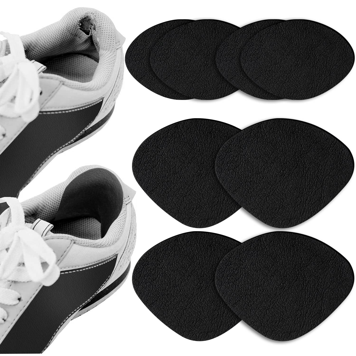 Shoe Heel Repair, 4 Pairs Self-Adhesive Inside Shoe Patches for Holes, Shoe Hole Repair Patch Kit for Sneaker, Leather Shoes, Hi