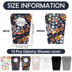 Mumufy 14 Pcs Ostomy Bag Pouch Covers for Women Men with Round Opening Care Protector Shower Wraps Cover Odor (Combination Style