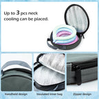 2PCS Neck CoolingTube with Insulated Bag, Reusable Ice Coolers Wearable Body CoolingProducts, Neck Coolers for HotWeather (Green