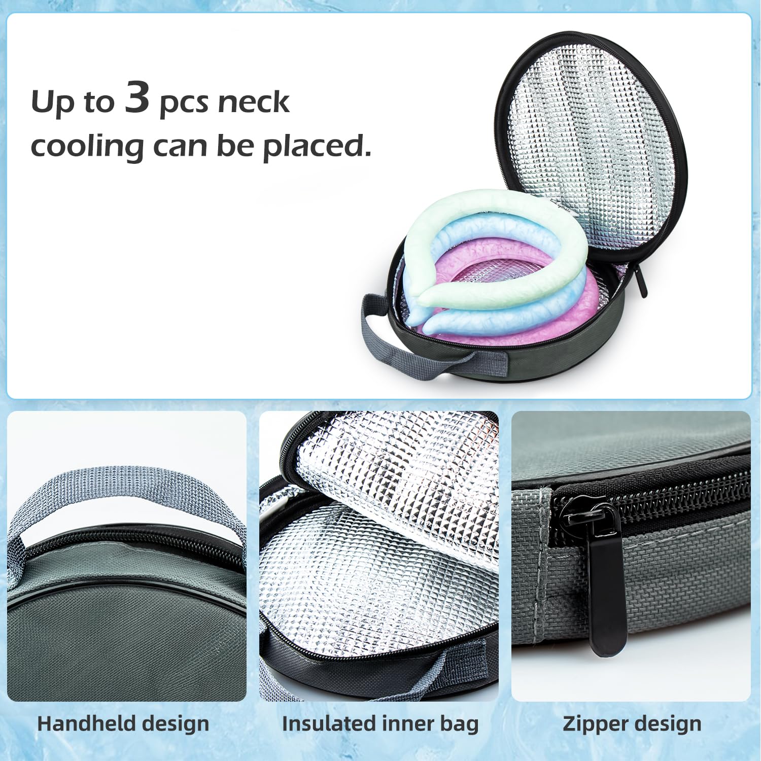 2PCS Neck CoolingTube with Insulated Bag, Reusable Ice Coolers Wearable Body CoolingProducts, Neck Coolers for HotWeather (Green