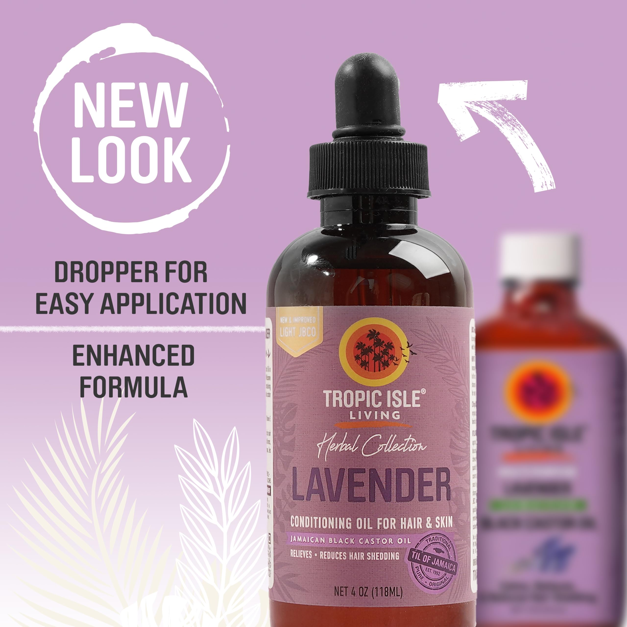 Herbal Collection Jamaican Black Castor Oil (Lavender) 4oz | Calming & Nourishing Oil for Hair, Skin & Scalp | Promotes Hair Gro