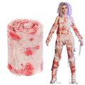 Preboun Halloween Mummy Bandage Wrap Bloody Gauze Zombie Makeup Props Creepy Costume Bandage Cosplay Party(Red,131.2 ft X 3.15 I