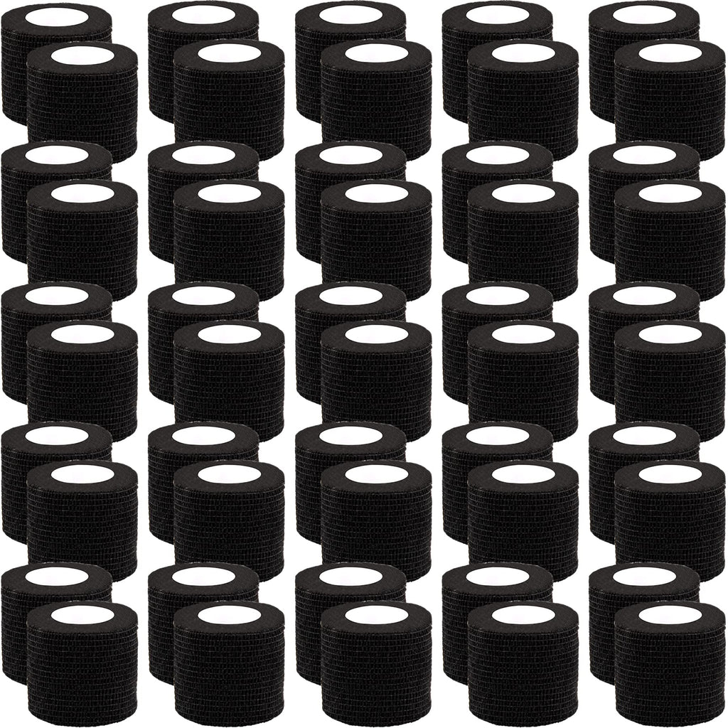 BQTQ 50 Rolls Self Adhesive Bandage Wrap Black Bandage Tape Self Adherent Wrap 2 inch Bandages Self Adhesive Wraps Stretch Banda