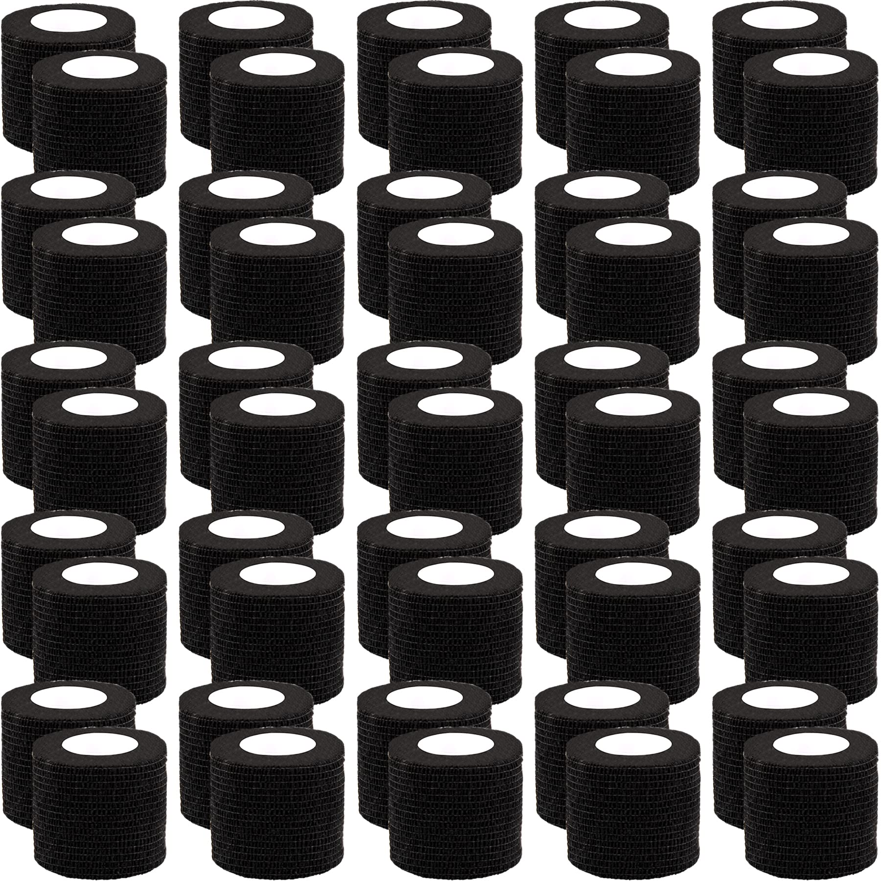 BQTQ 50 Rolls Self Adhesive Bandage Wrap Black Bandage Tape Self Adherent Wrap 2 inch Bandages Self Adhesive Wraps Stretch Banda