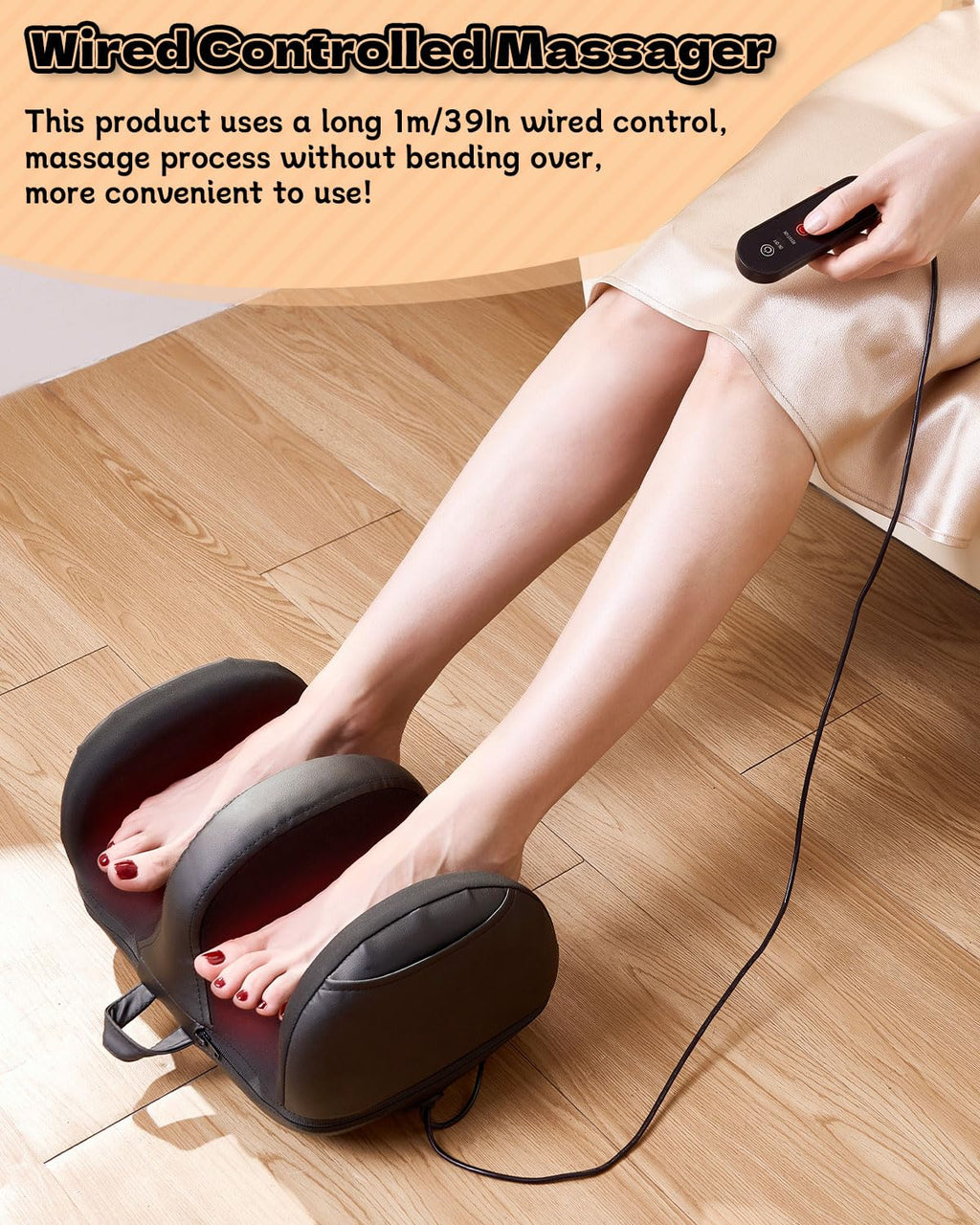 IOOKNA Foot Massager with Heat - Deep Kneading Massage, Suitable for Home and Office, Various Holiday Gifts (Calf Within 22 inch