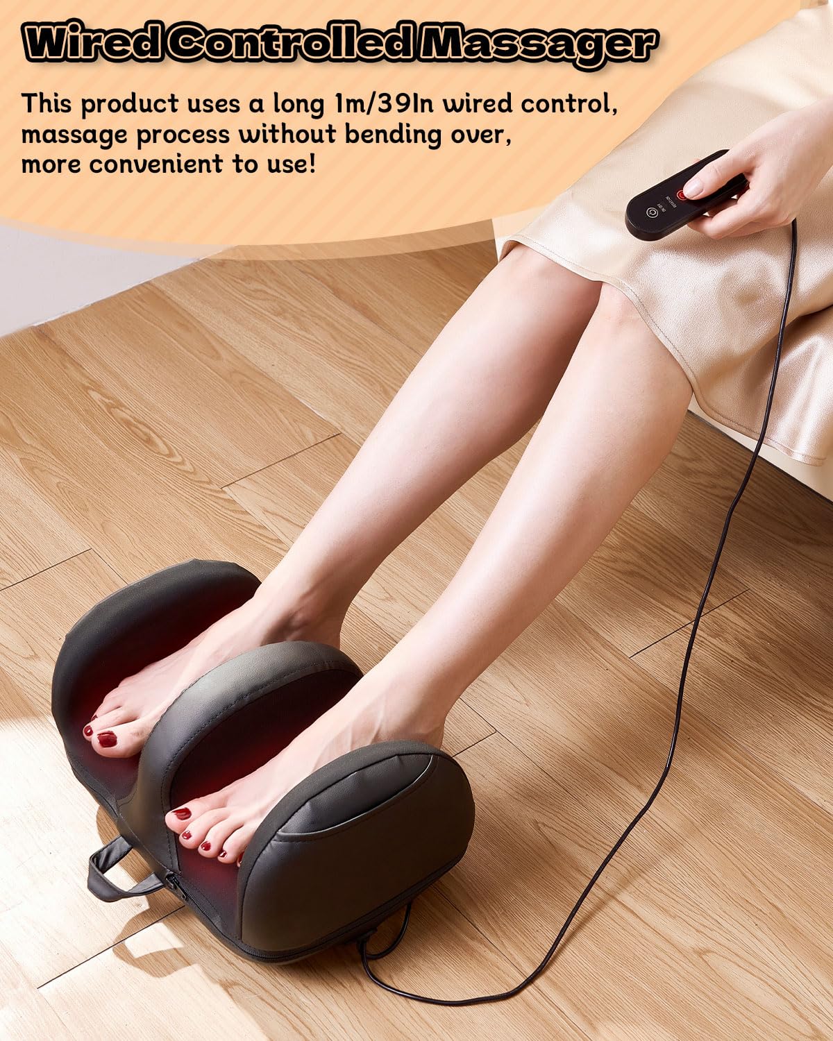 IOOKNA Foot Massager with Heat - Deep Kneading Massage, Suitable for Home and Office, Various Holiday Gifts (Calf Within 22 inch