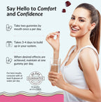 Flower Power She Juicy Gummies - Vaginal Moisturizer for Dryness, Feminine Care, Sugar Free Slippery Elm Bark Mix Berries, Blueb
