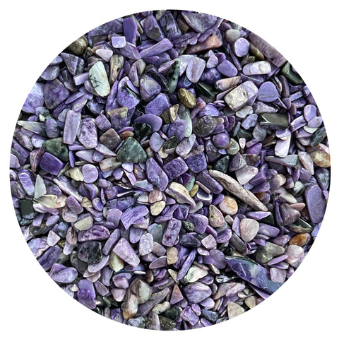 2 oz Lot Natural Charoite Semi Tumbled Charoite Gemstone Chips, Charoite Crushed Mini Crystals, Undrilled Crystal Chips (Charoit