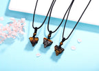 XIANNVXI Tiger Eye Stone Healing Crystal Necklace Pyramid Gemstone Pendant Necklaces Adjustable Rope Natural Reiki Quartz Jewelr