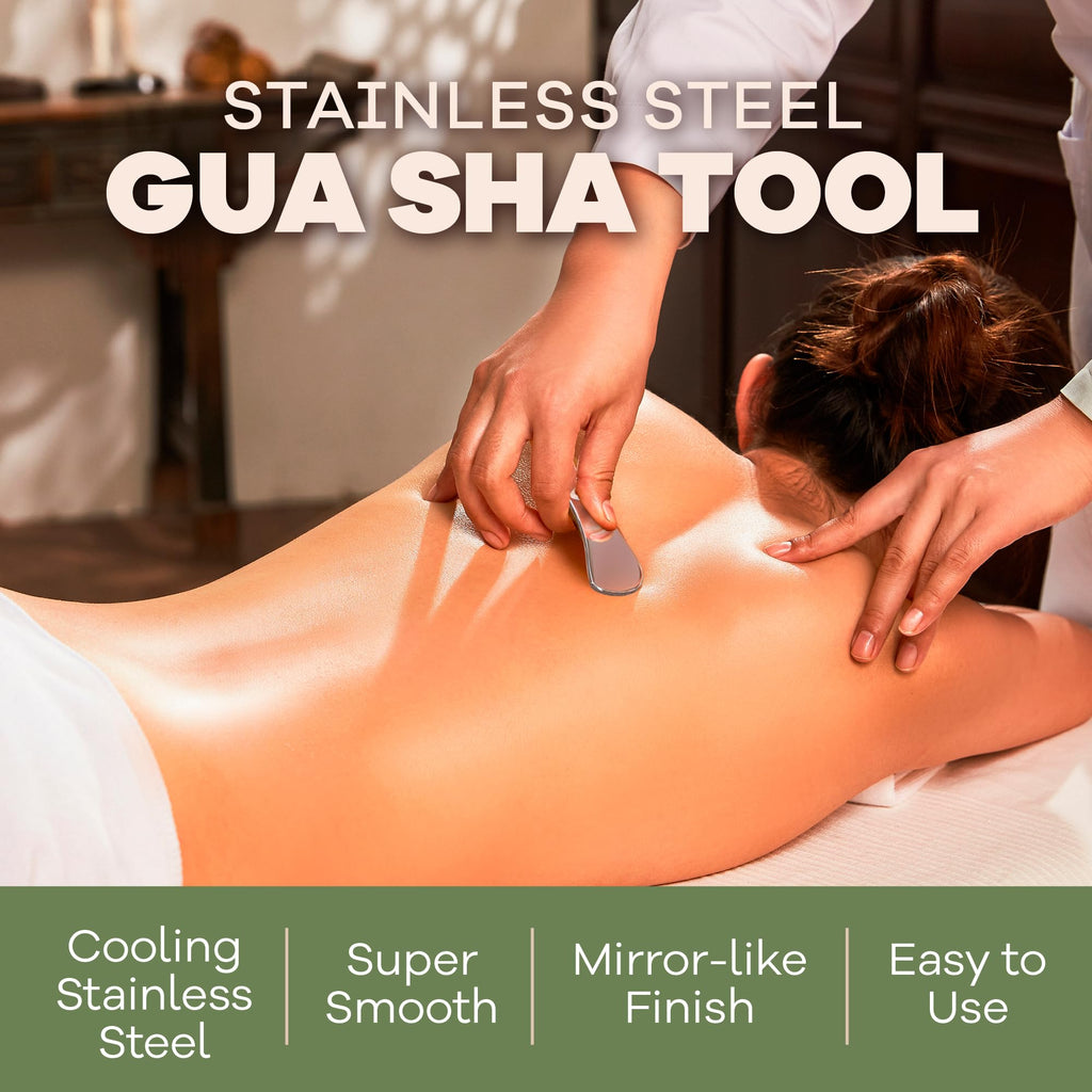 Stainless Steel Gua Sha Tool - Muscle Scraper Guasha Tool for Body - Gua Sha Body Tool - Myofascial Release Tool - Fascia Massag