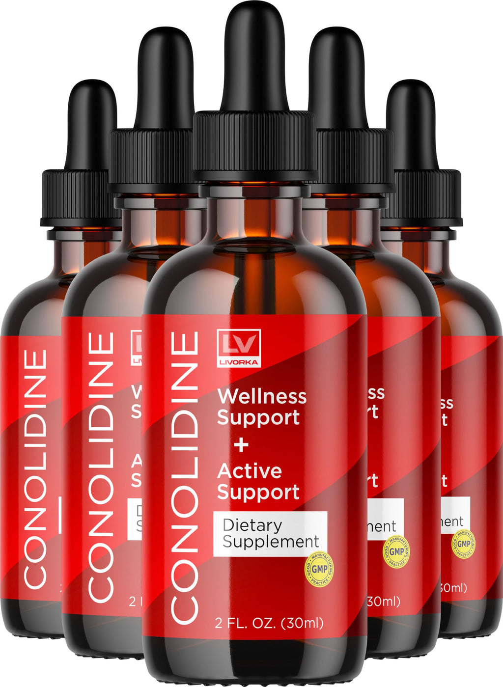 LIVORKA (5 Pack Conolidine Drops, Conolidine, Conolidine Liquid, Conolidine Natural, Conolidine Natural Relief Drops, Conolidine