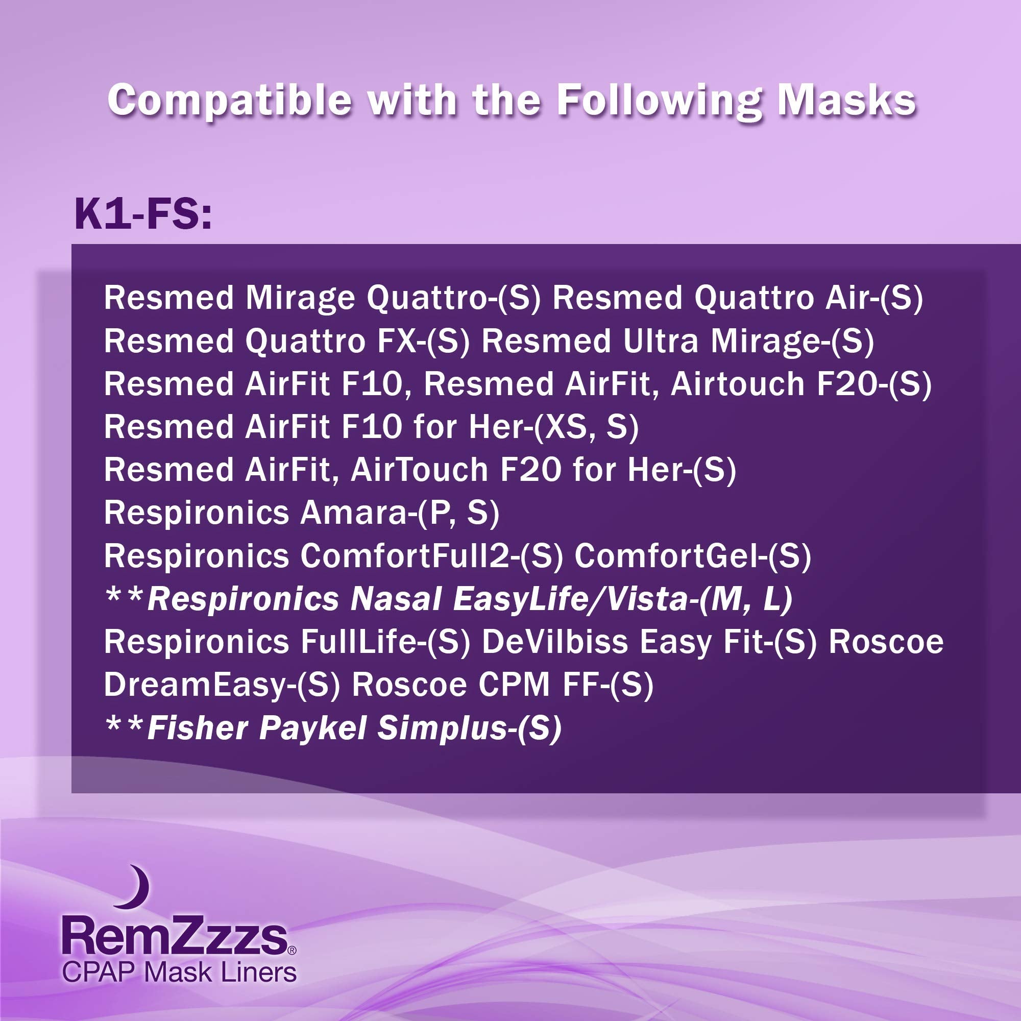 RemZzzs Full Face Cpap Mask Liners (K1-FS) - Reduce Noisy Air Leaks and Painful Blisters - Cpap Supplies and Accessories - Compa