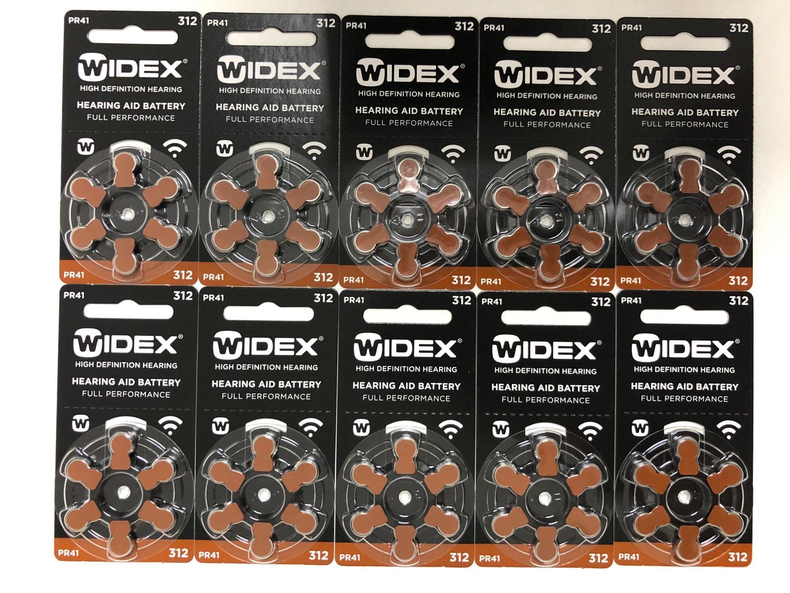 Widex Hearing Aid Battery Size 312 (Pr41) (10 Packet=60 Batteries)