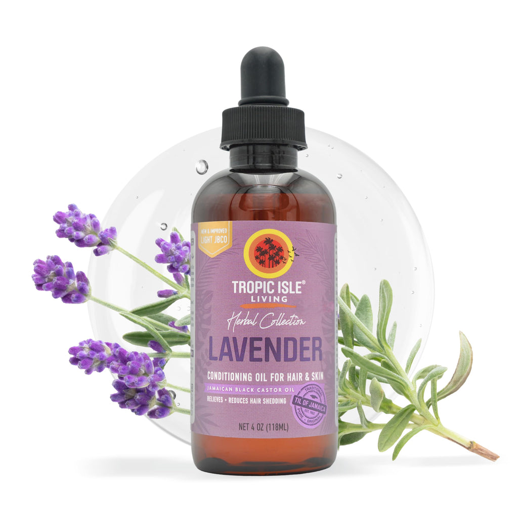 Herbal Collection Jamaican Black Castor Oil (Lavender) 4oz | Calming & Nourishing Oil for Hair, Skin & Scalp | Promotes Hair Gro
