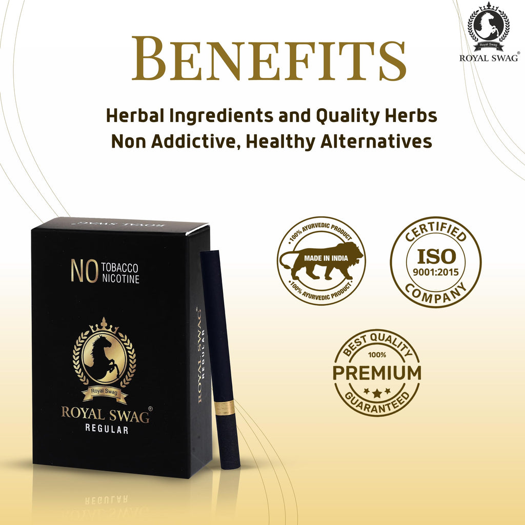 ROYAL SWAG Ayurvedic & Herbal Cigarette, Regular (10 Sticks) Smoking Cessation