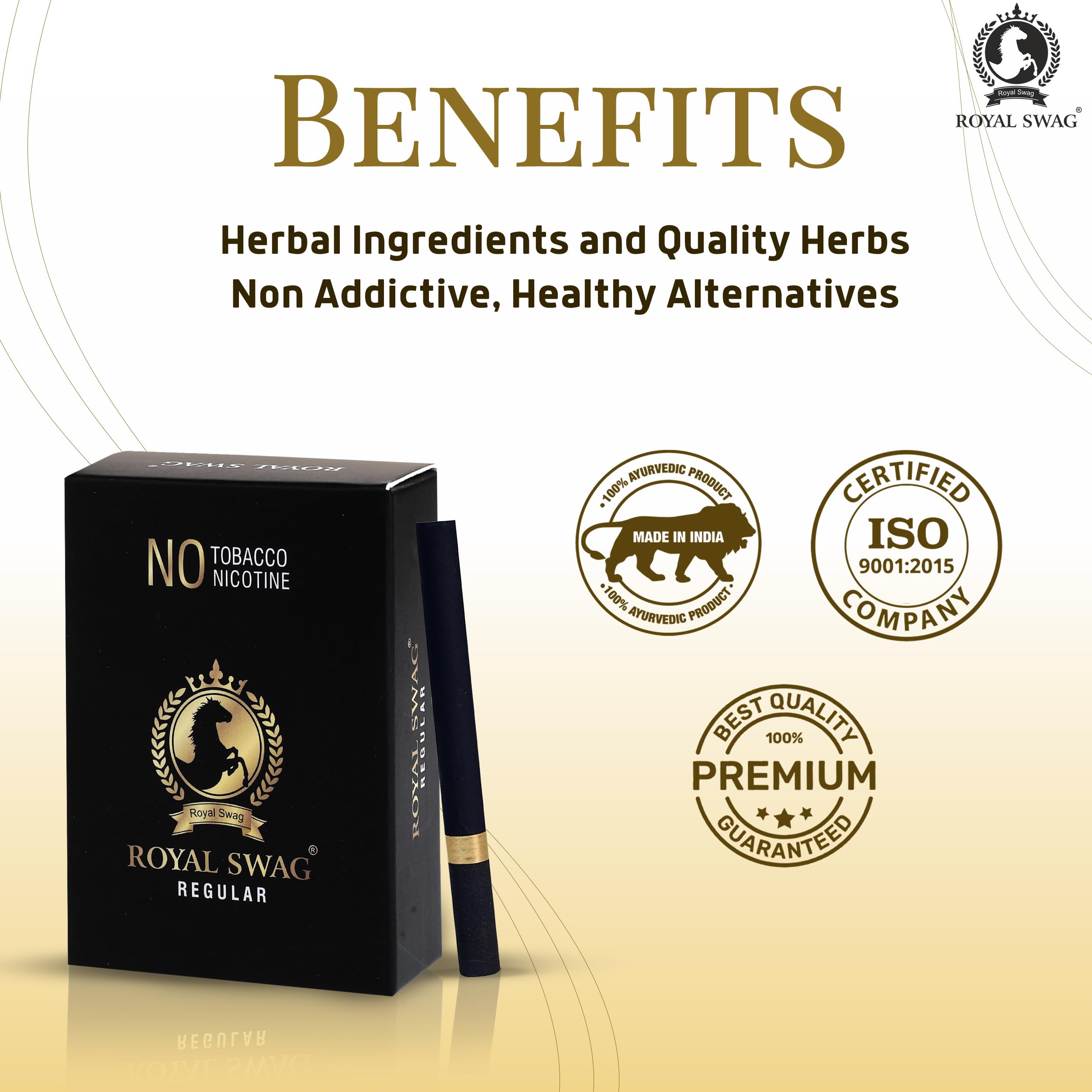 ROYAL SWAG Ayurvedic & Herbal Cigarette, Regular (10 Sticks) Smoking Cessation
